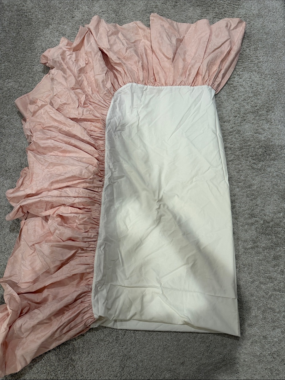 Ralph Lauren Pink and White Ruffled Bed Skirt